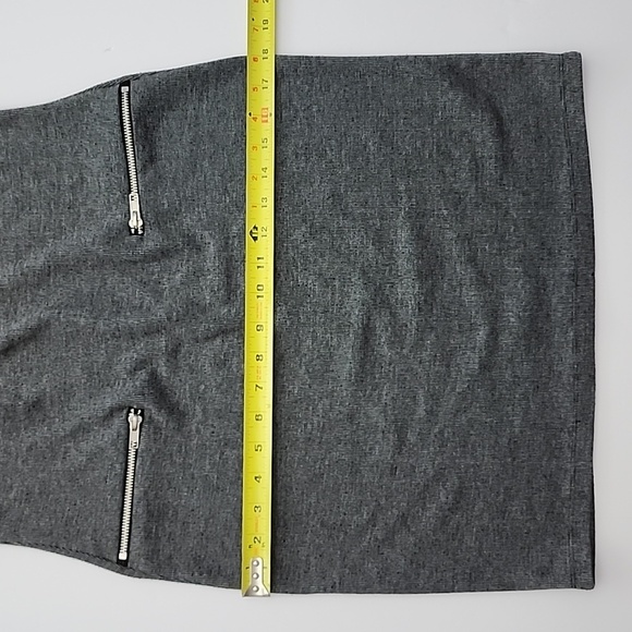 ENFOCUS Studio Dress Heathered Grey Round Pleated Neckline Zippers Stretch Sz 6 - Picture 14 of 14